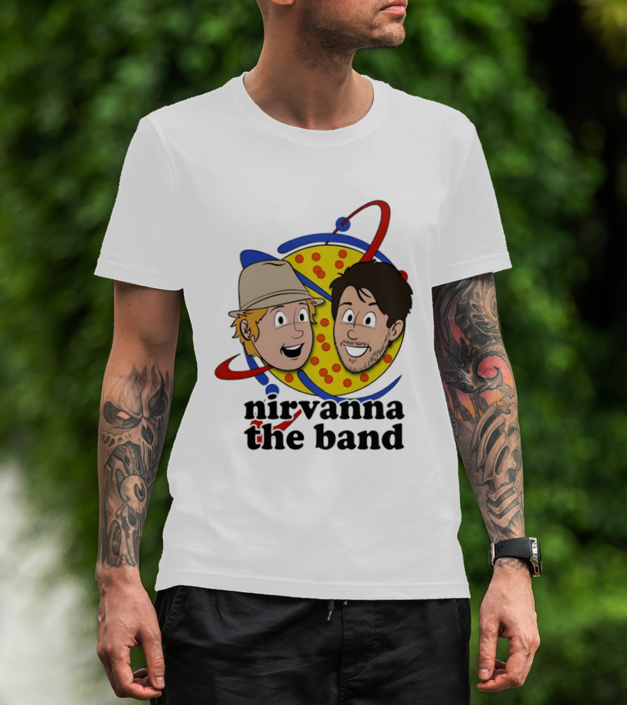 Nirvanna The Band Cartoon Characters With Animated Planetary T-Shirt
