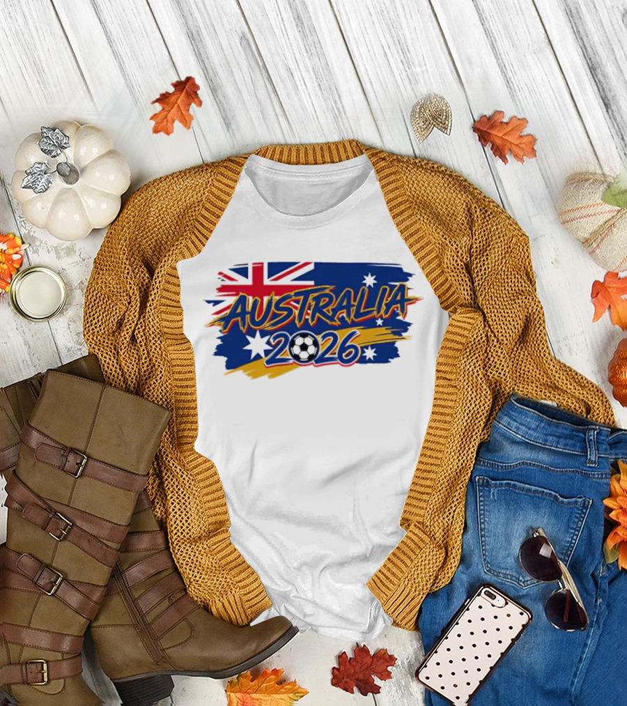 Australia 2026 Soccer Flag Stars T-Shirt