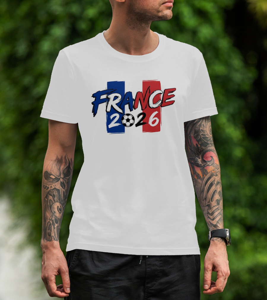 France 2026 Soccer World Cup Blue Red T-Shirt