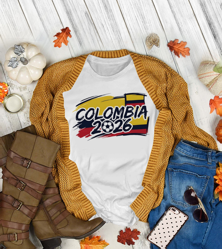 Colombia 2026 World Cup National Team Soccer Flag T-Shirt