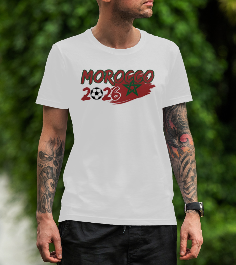 Morocco 2026 World Cup Soccer Ball Star T-Shirt