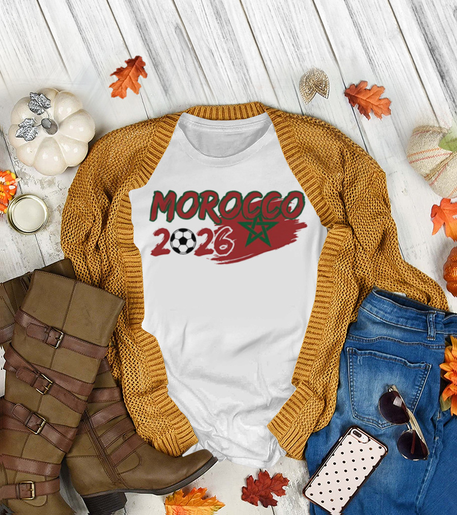 Morocco 2026 World Cup Soccer Ball Star T-Shirt