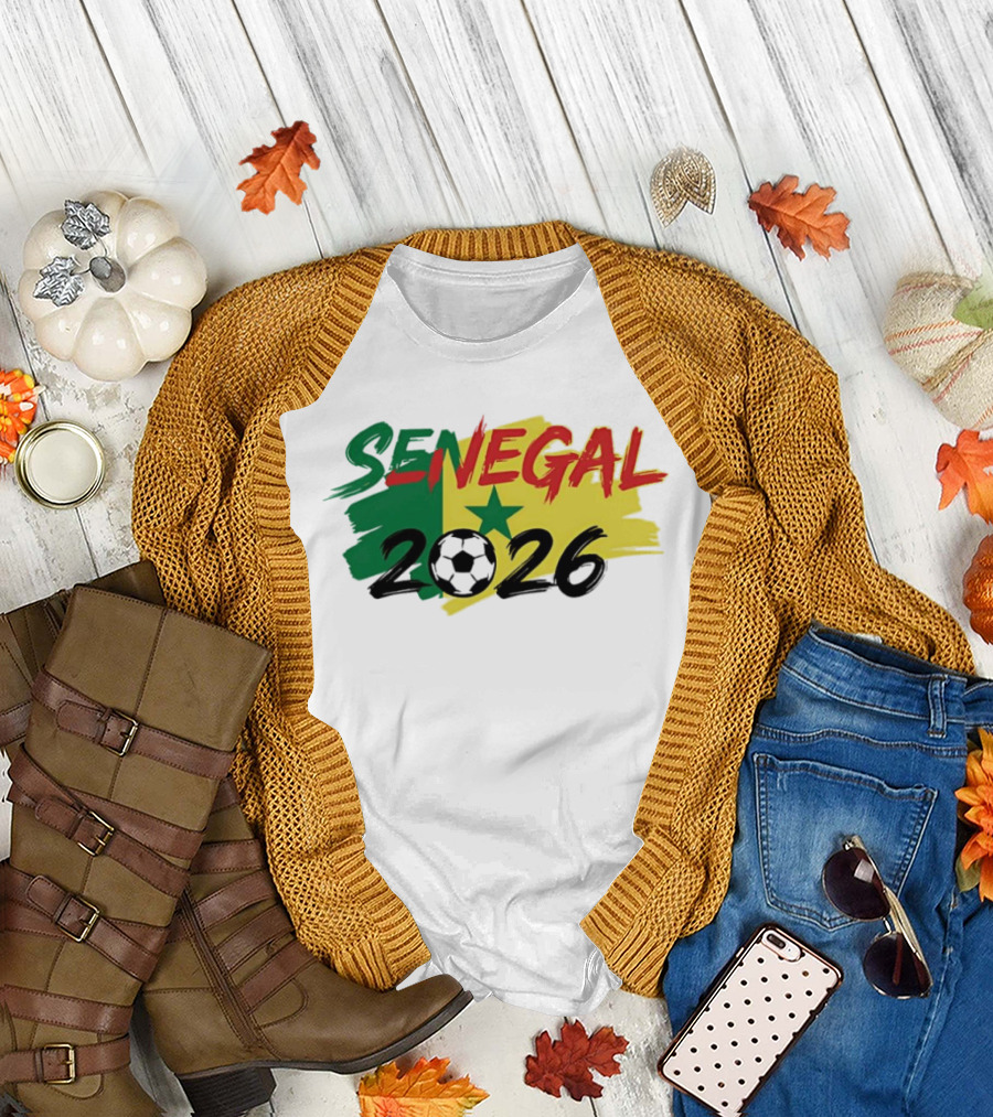 Senegal 2026 World Cup Soccer Team Star Flag T-Shirt