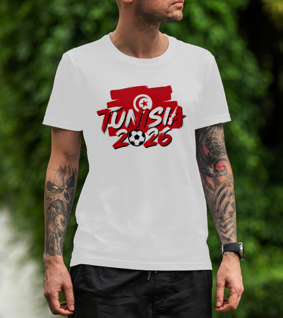 Tunisia 2026 World Cup Soccer Star And Crescent T-Shirt