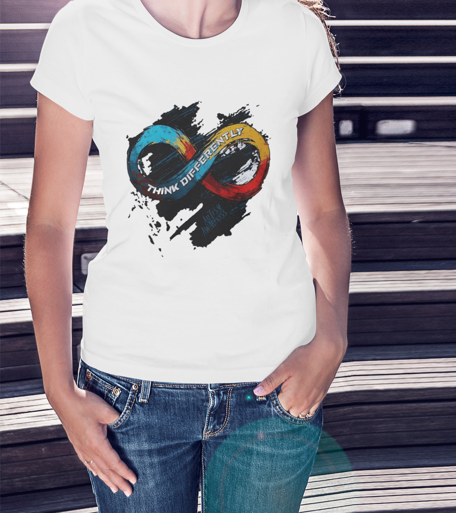 Think Differently Infinity Symbol Autism Awareness T-Shirt