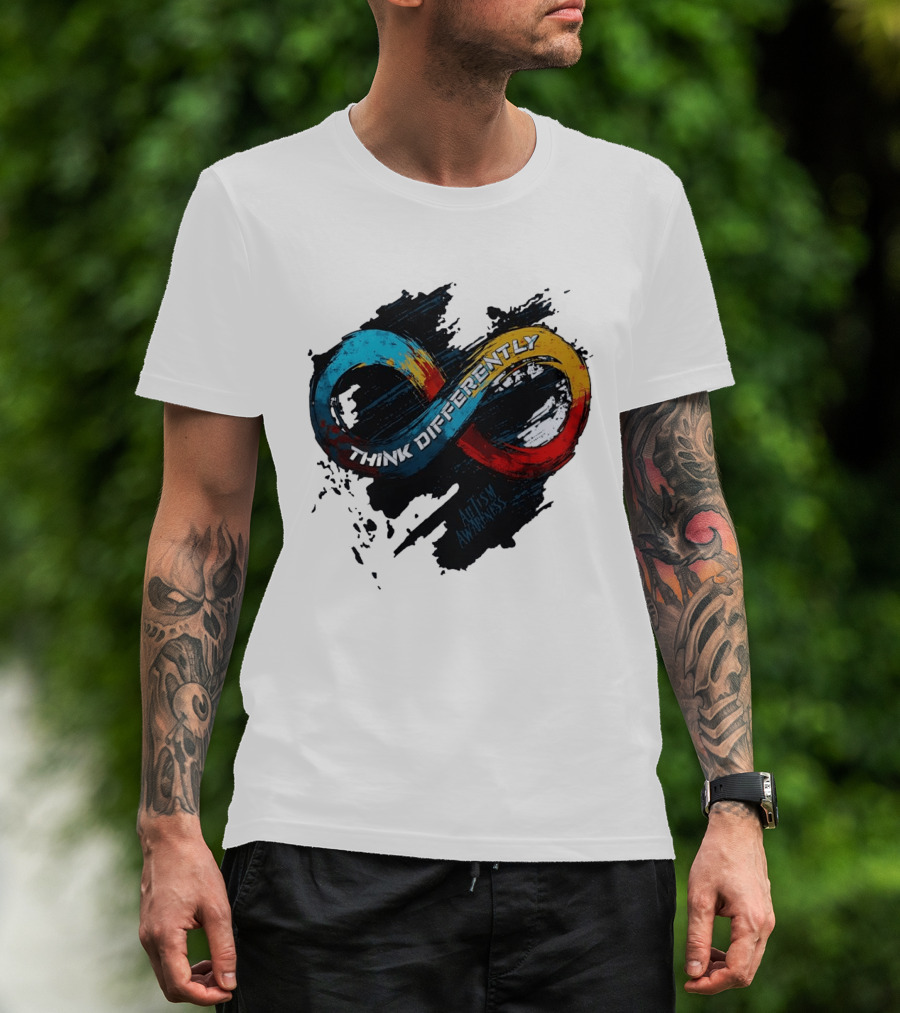 Think Differently Infinity Symbol Autism Awareness T-Shirt