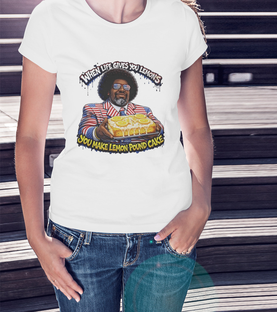 When Life Gives You Lemons You Make Lemon Pound Cake Patriotic Suit And Sunglasses T-Shirt