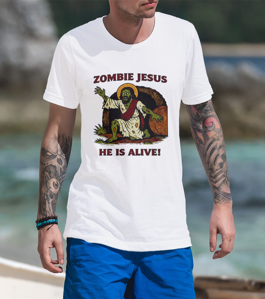 Zombie Jesus He Is Alive Resurrection Meme T-Shirt
