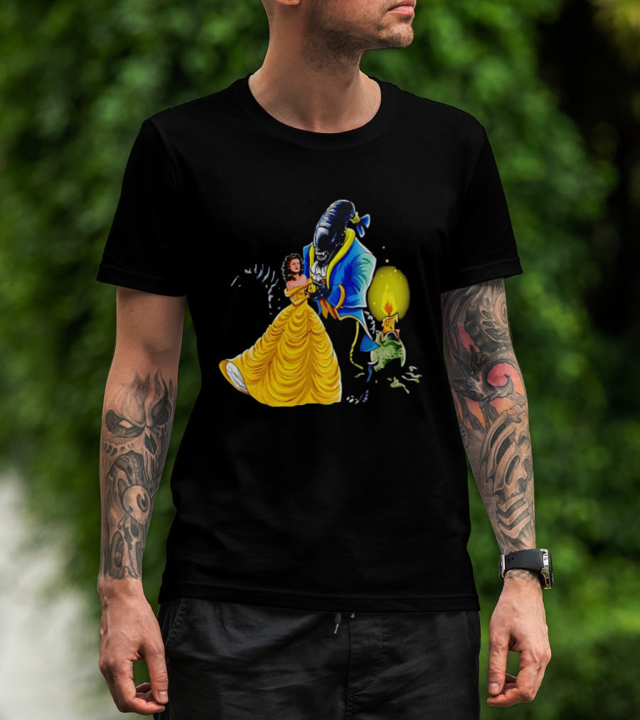Belle Beauty And The Xenomorph Alien Monster Dance Candelabra T-Shirt