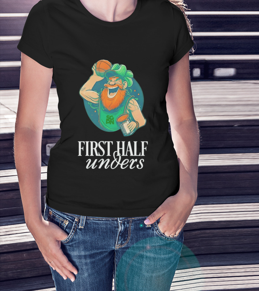 Leprechaun First Half Unders Basketball Beer T-Shirt