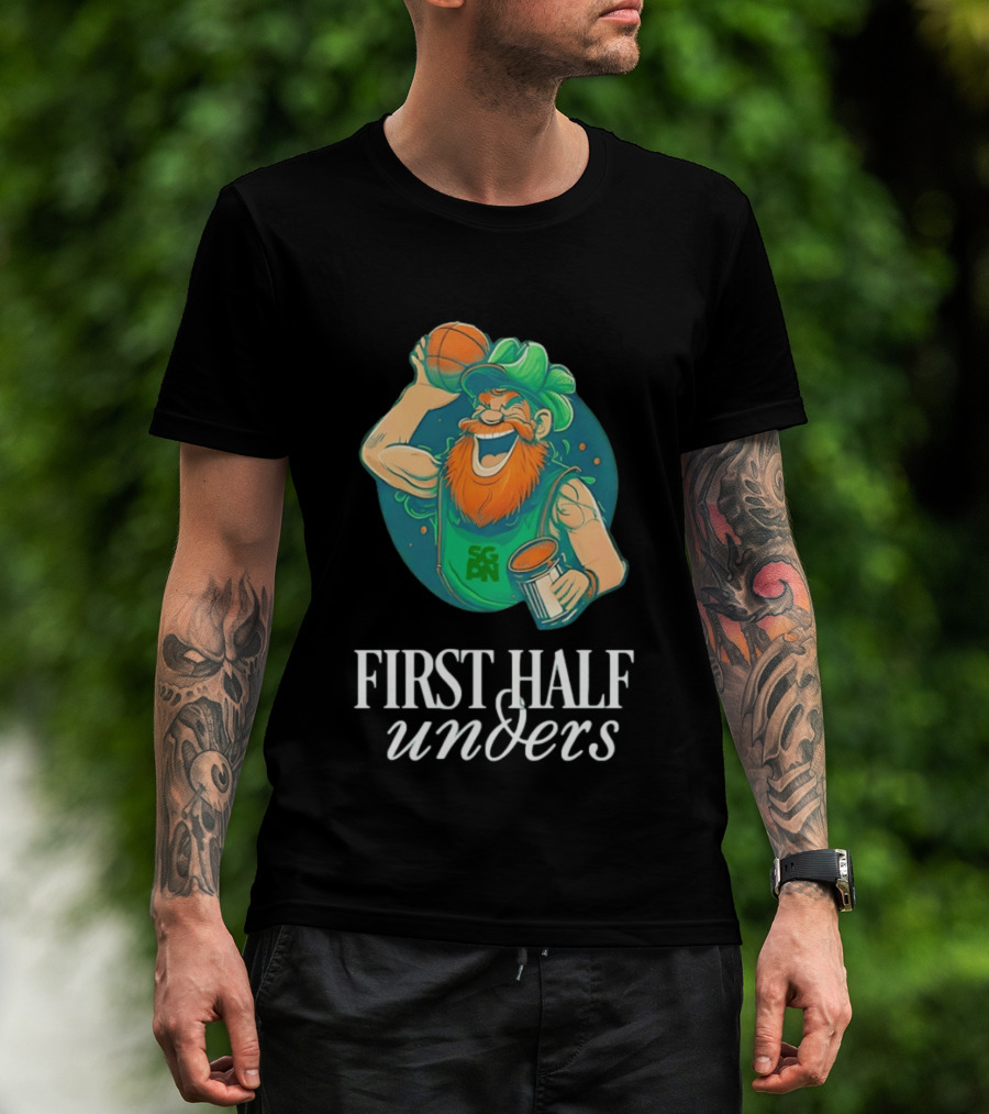 Leprechaun First Half Unders Basketball Beer T-Shirt