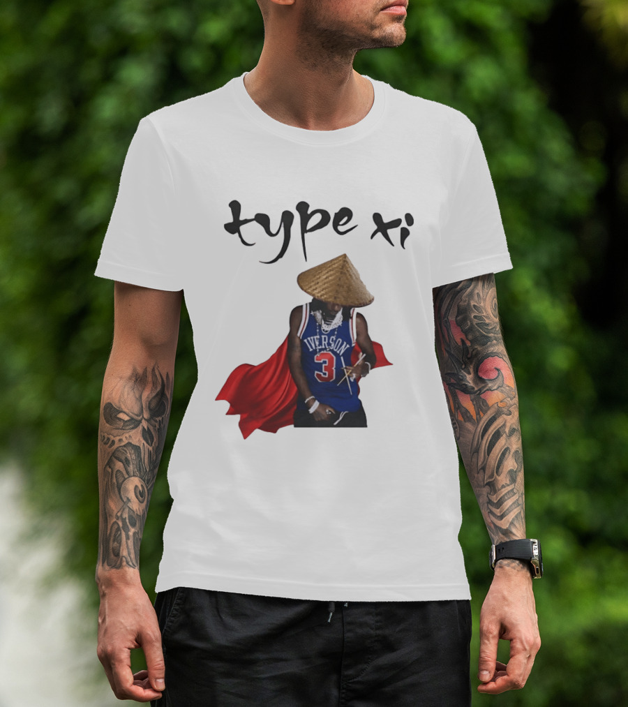 Allen Iverson 3 Jersey Type XI Conical Hat Red Cape T-Shirt