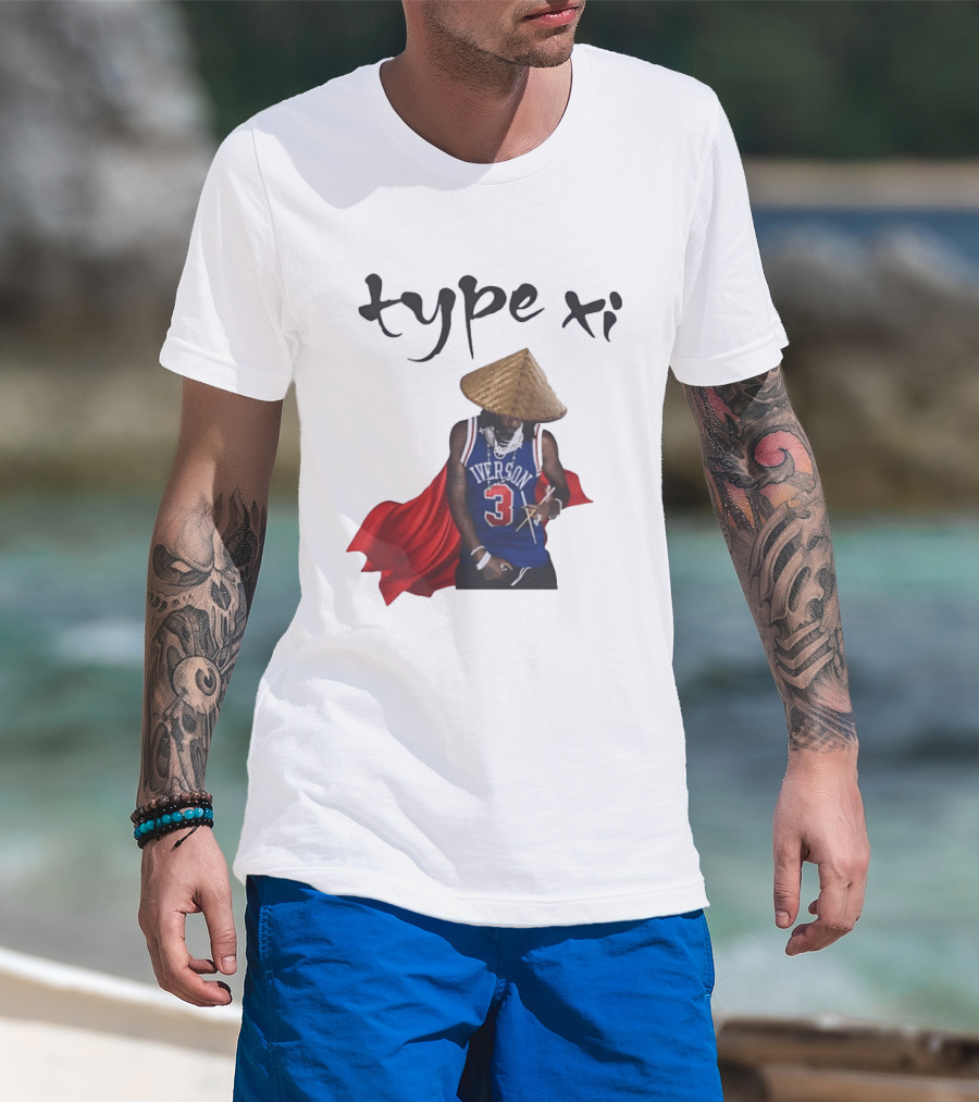 Allen Iverson 3 Jersey Type XI Conical Hat Red Cape T-Shirt