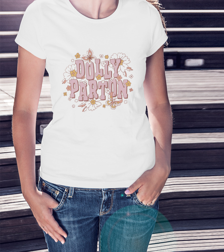 Dolly Parton Floral Butterfly Blossoms T-Shirt