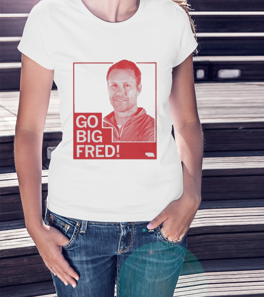 Go Big Fred Nebraska Sports Icon Red T-Shirt