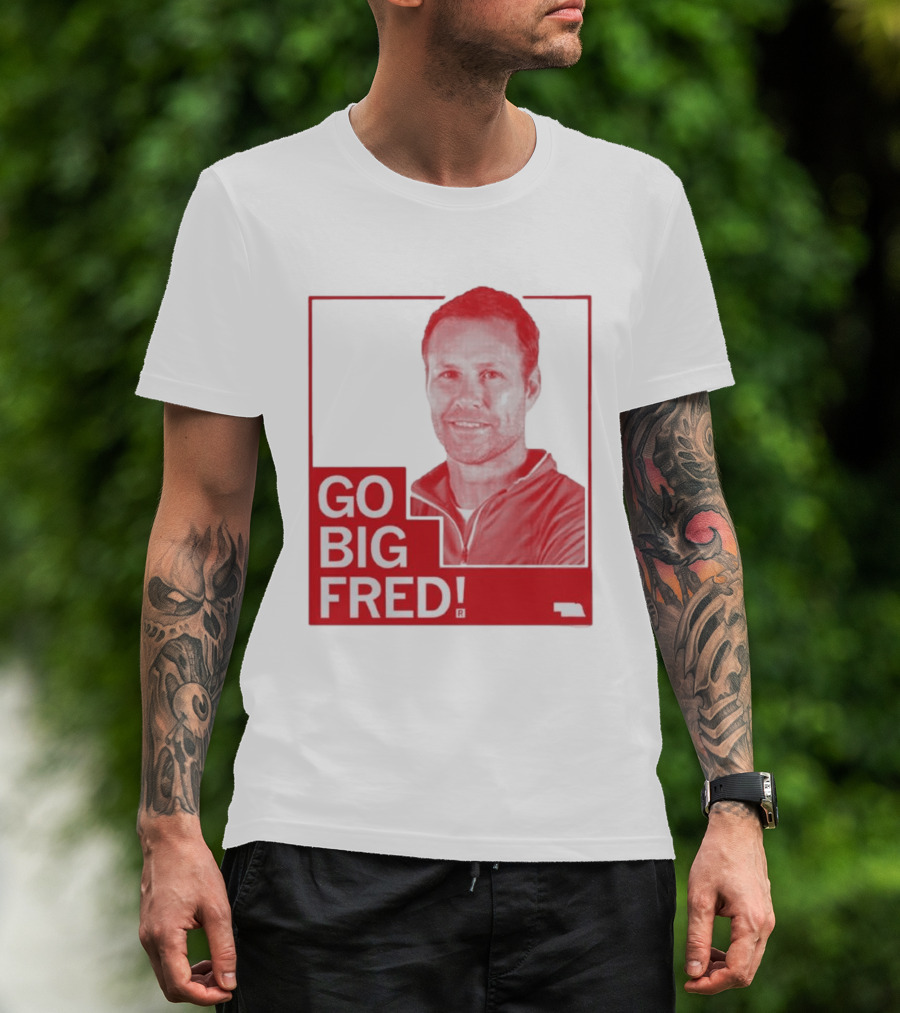Go Big Fred Nebraska Sports Icon Red T-Shirt