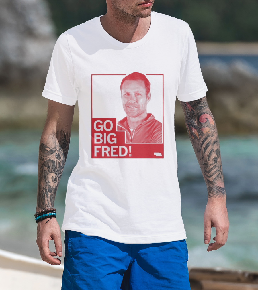 Go Big Fred Nebraska Sports Icon Red T-Shirt