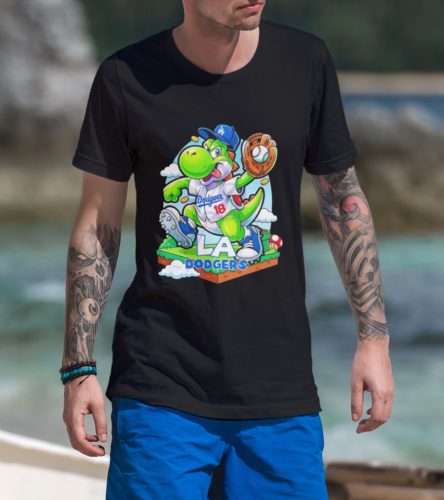 Yoshi Dodgers 18 LA Baseball T-Shirt