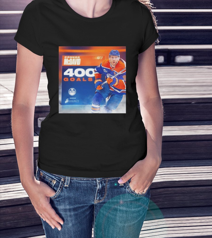 Connor McDavid 400 Goals Edmonton Oilers Legacy Sports Excellence T-Shirt