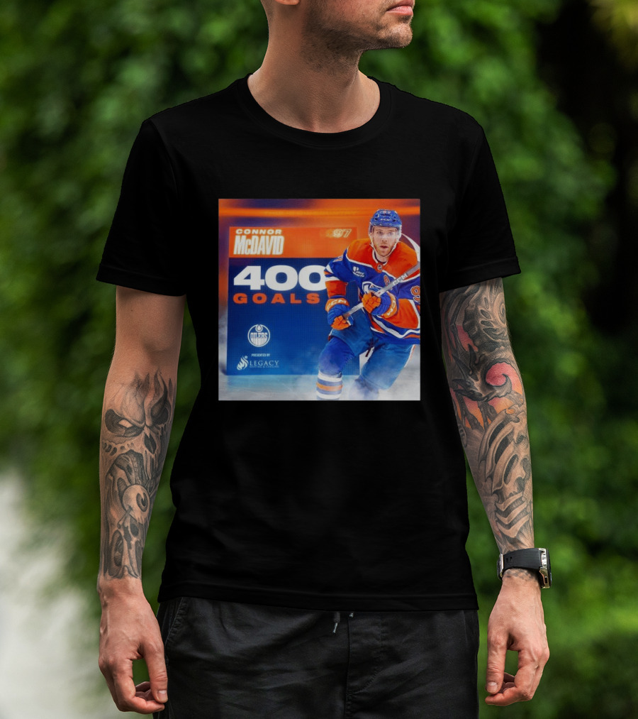 Connor McDavid 400 Goals Edmonton Oilers Legacy Sports Excellence T-Shirt