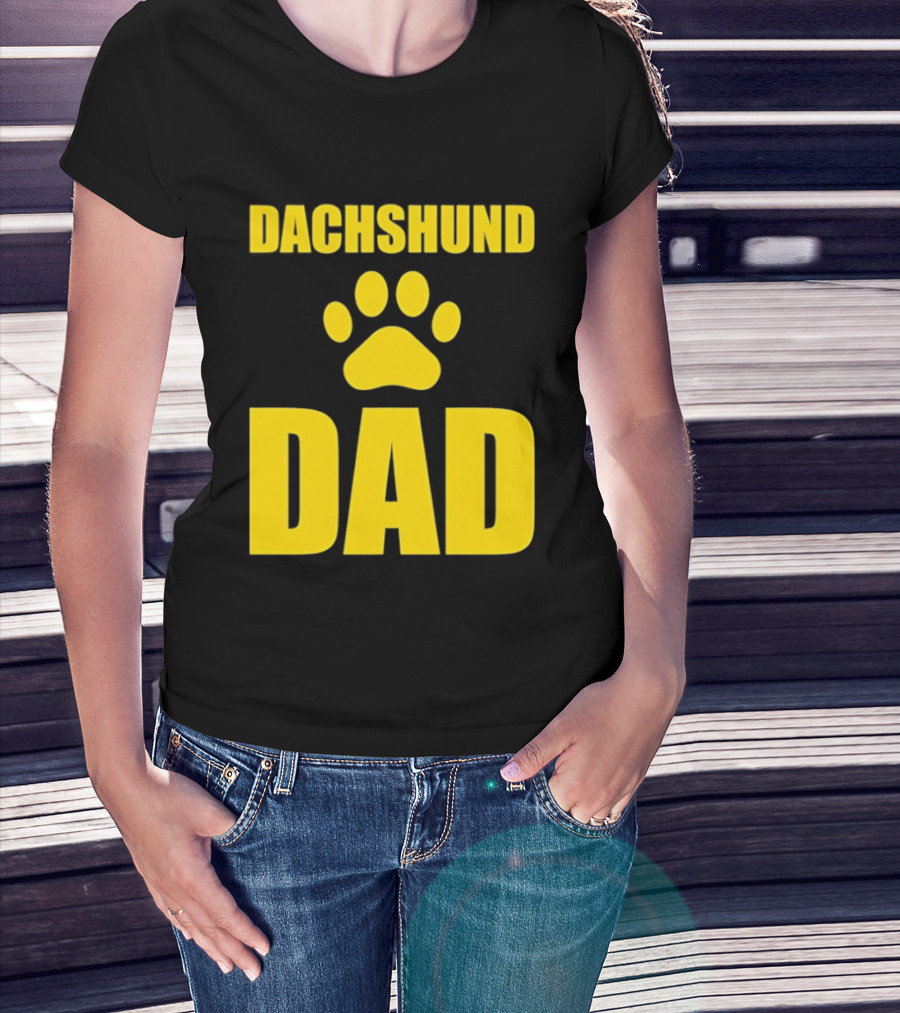 Dachshund Dad Wiener Dog Paw Print T-Shirt