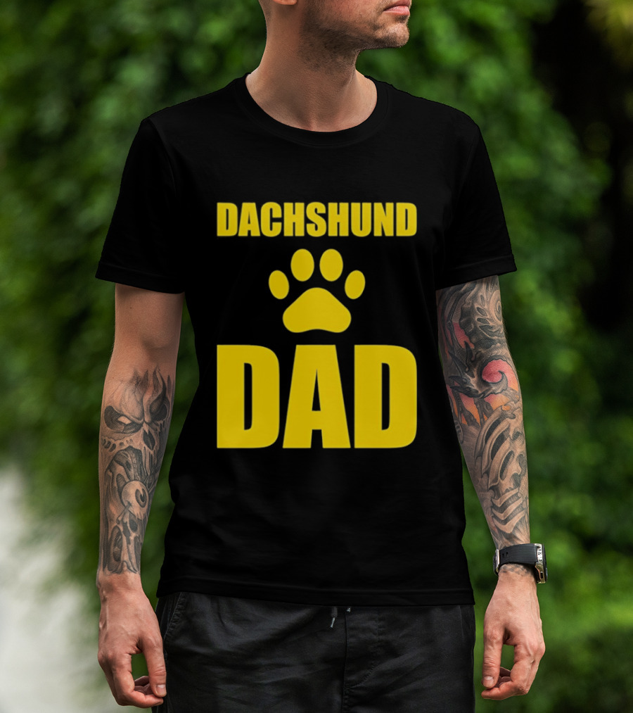 Dachshund Dad Wiener Dog Paw Print T-Shirt