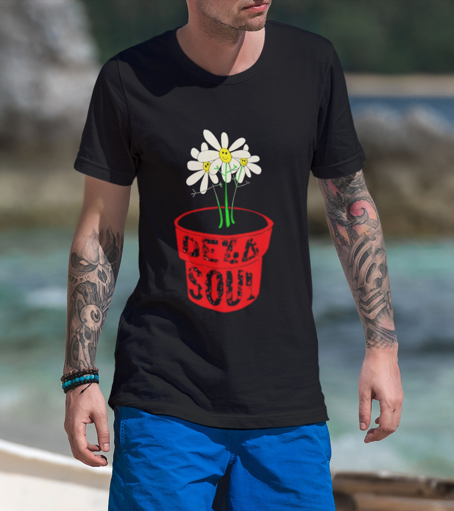 De La Soul Is Dead Flower Pot With White Daisies T-Shirt