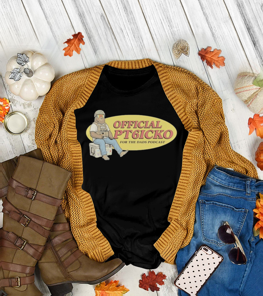 For The Dads Podcast Official PT6icko Bear Sitting on Cooler T-Shirt