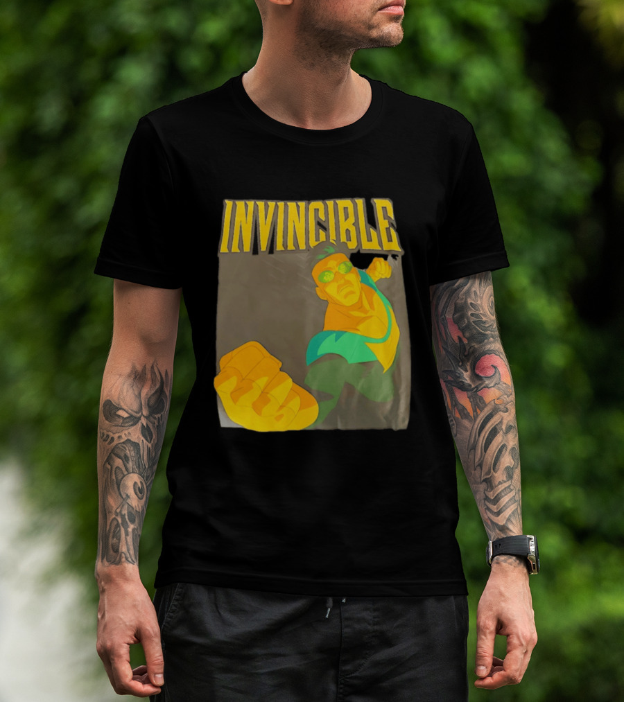 Invincible Superhero Bold Fist Action Pose T-Shirt