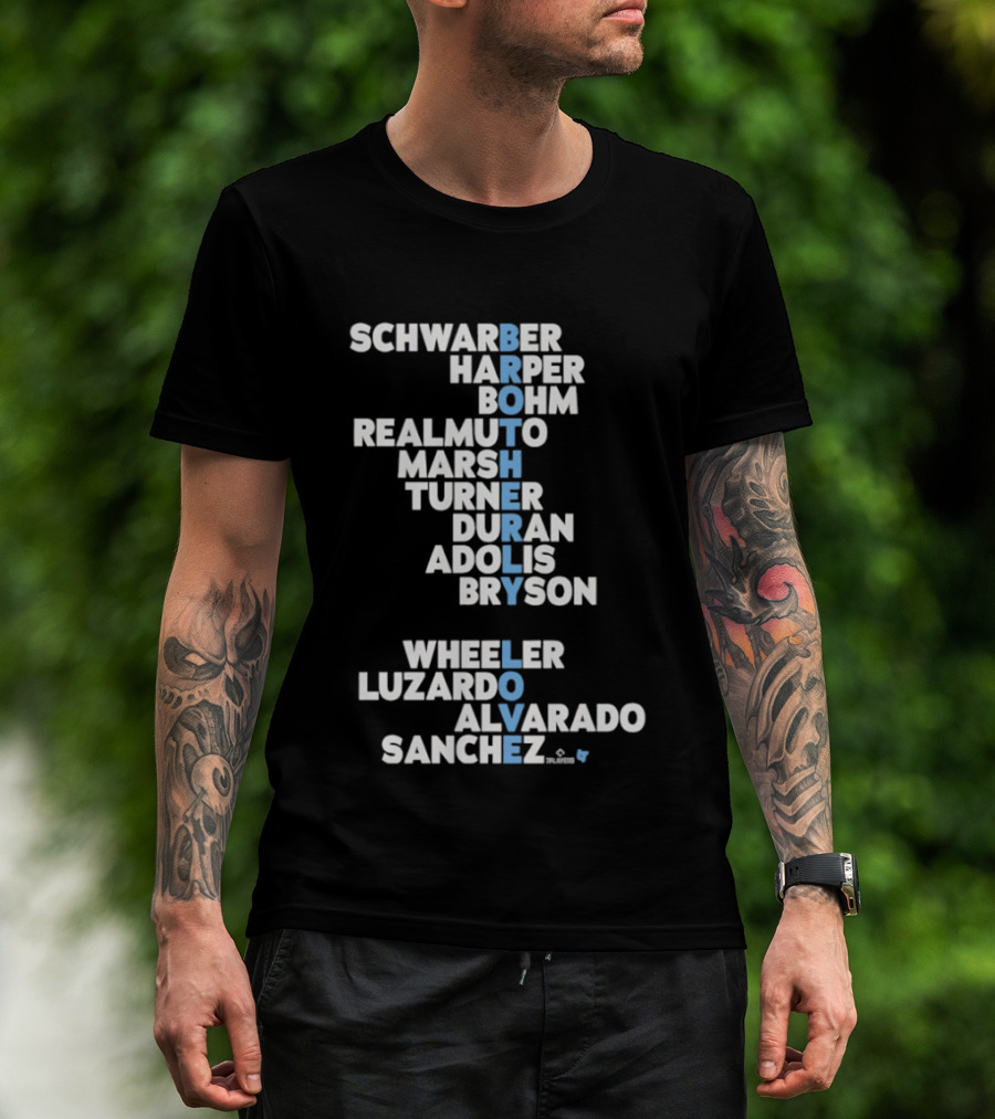 Philadelphia Baseball Brotherly Love Schwarber Harper Bohm Realmuto 2026 T-Shirt
