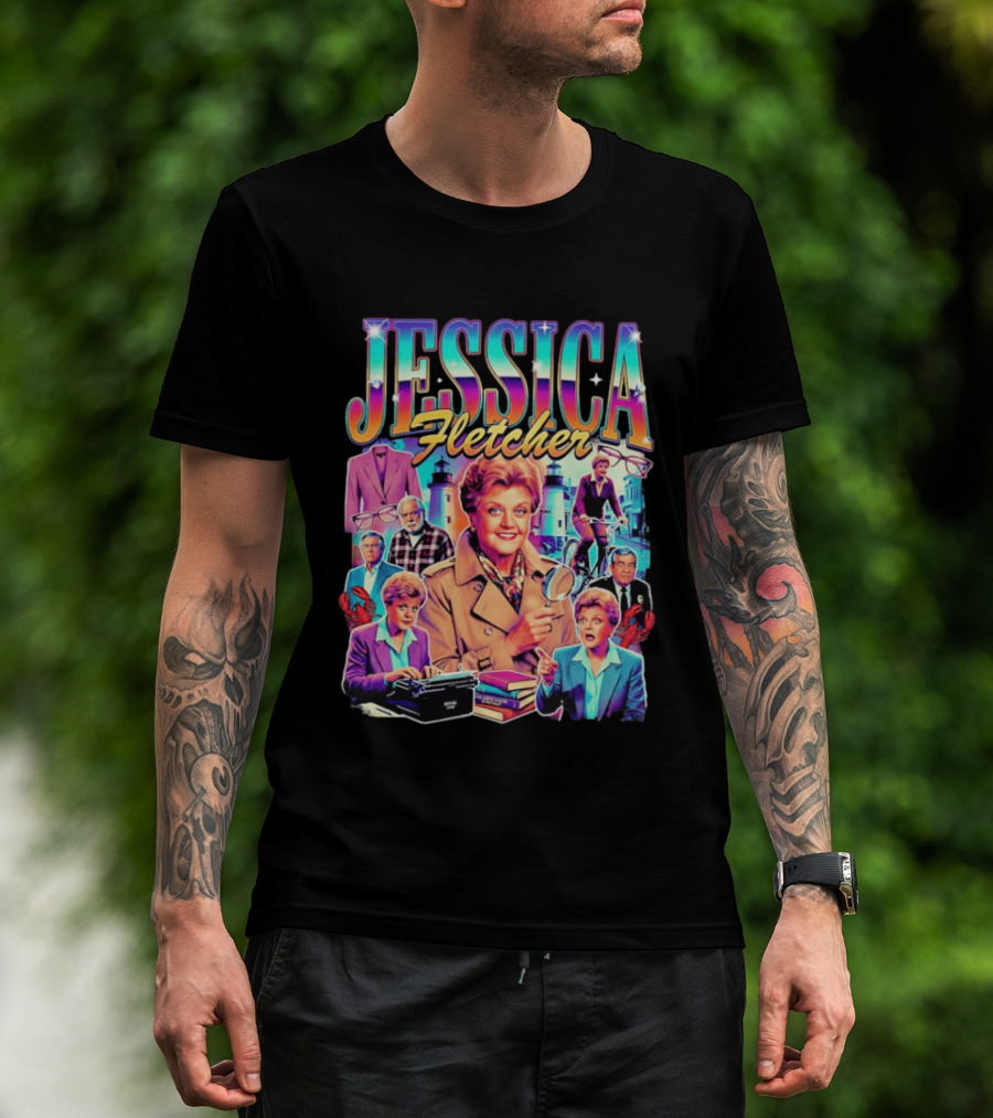 Jessica Fletcher Angela Lansbury Murder She Wrote Retro Collage T-Shirt