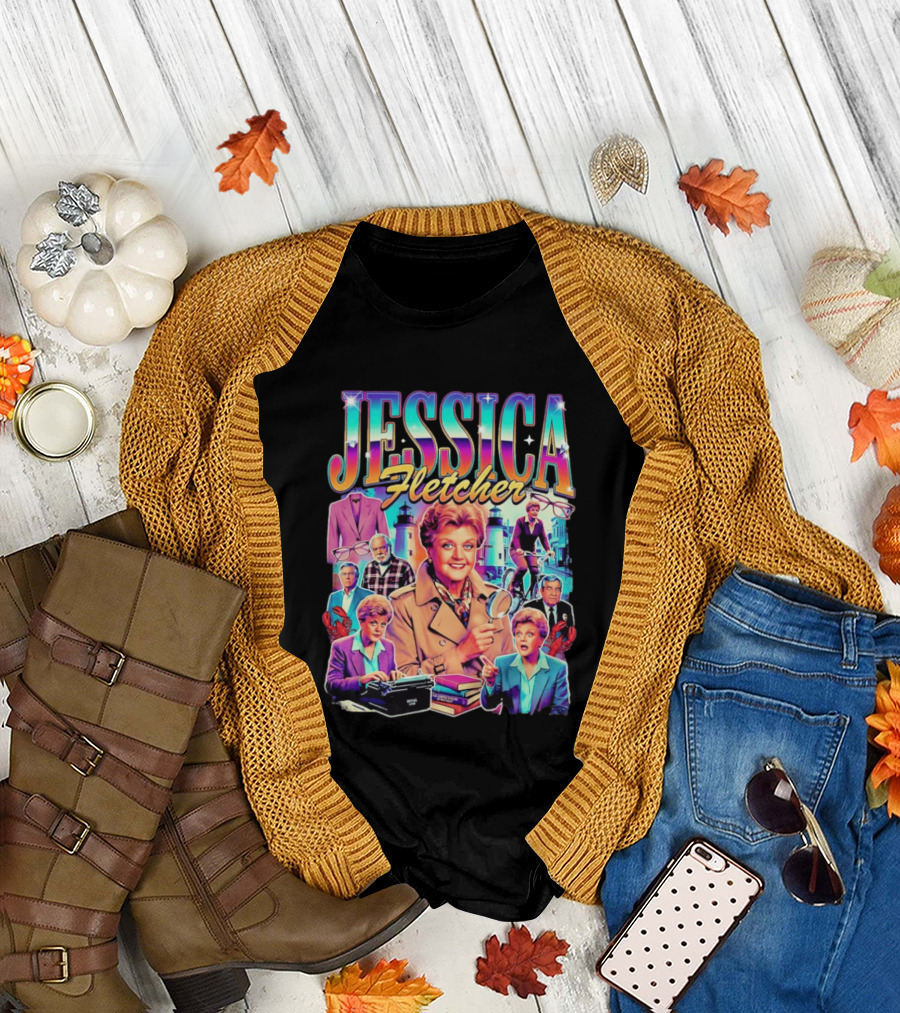 Jessica Fletcher Angela Lansbury Murder She Wrote Retro Collage T-Shirt