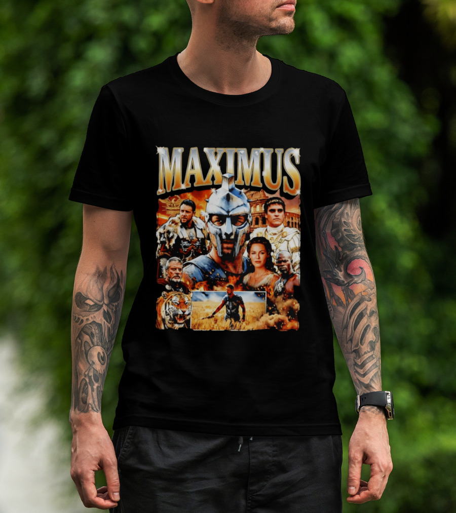 Maximus Gladiator Colosseum Russell Crowe Joaquin Phoenix Tiger Ancient Rome T-Shirt
