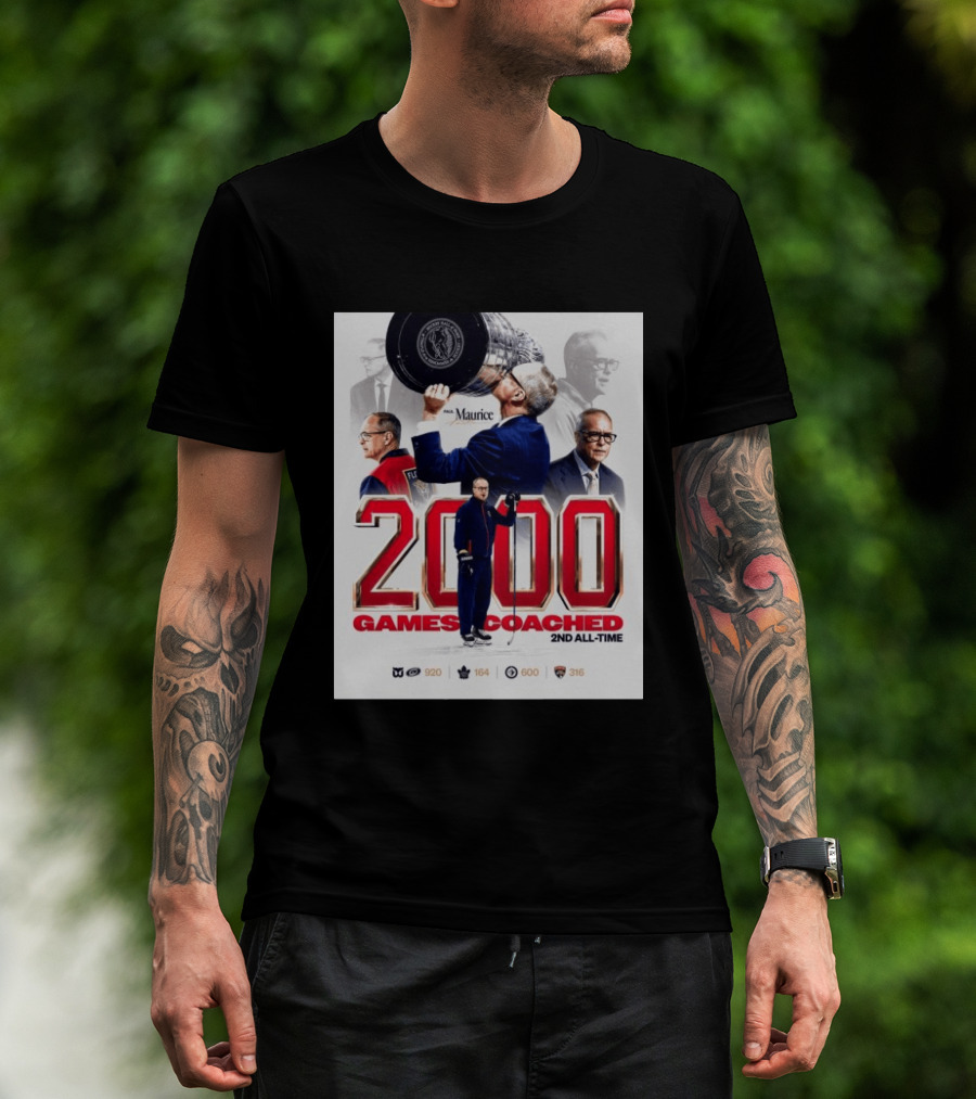 Paul Maurice NHL 2000 Games Coached 2nd All Time Vintage Hockey T-Shirt