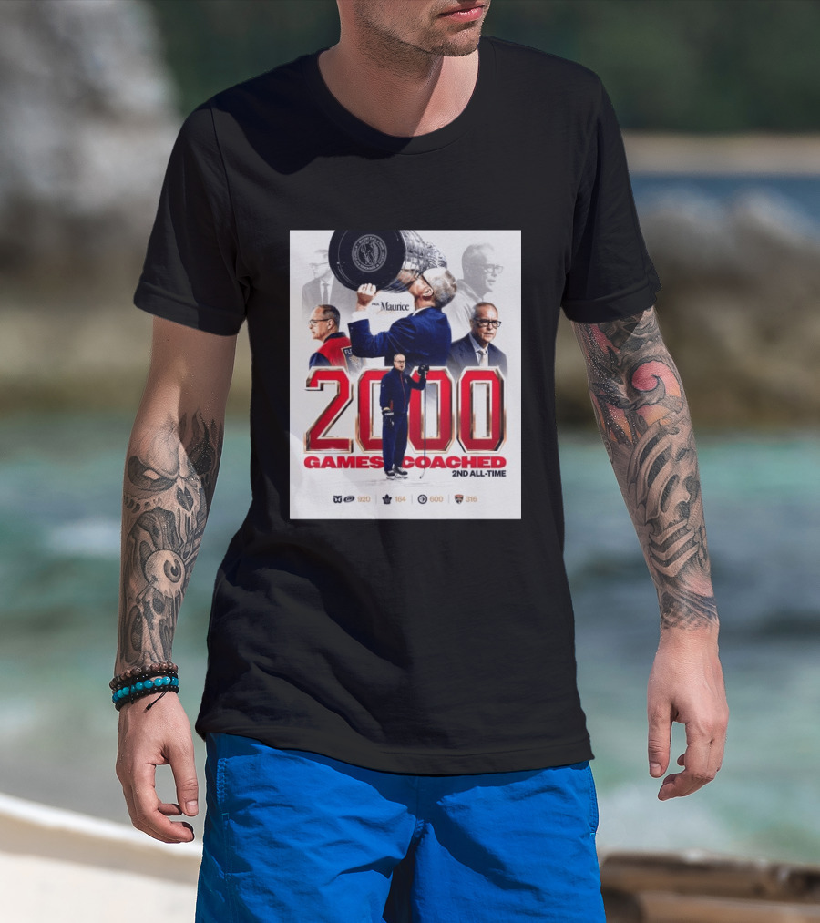 Paul Maurice NHL 2000 Games Coached 2nd All Time Vintage Hockey T-Shirt