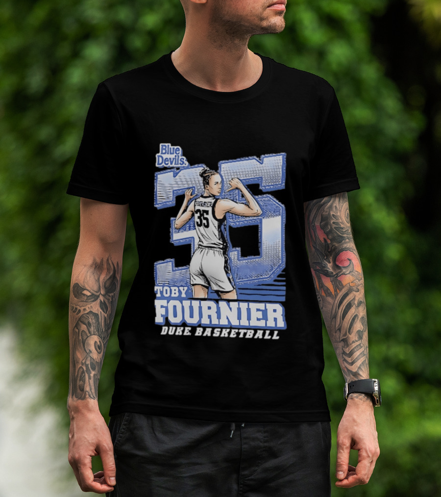 Toby Fournier Duke Blue Devils 35 Basketball Player T-Shirt