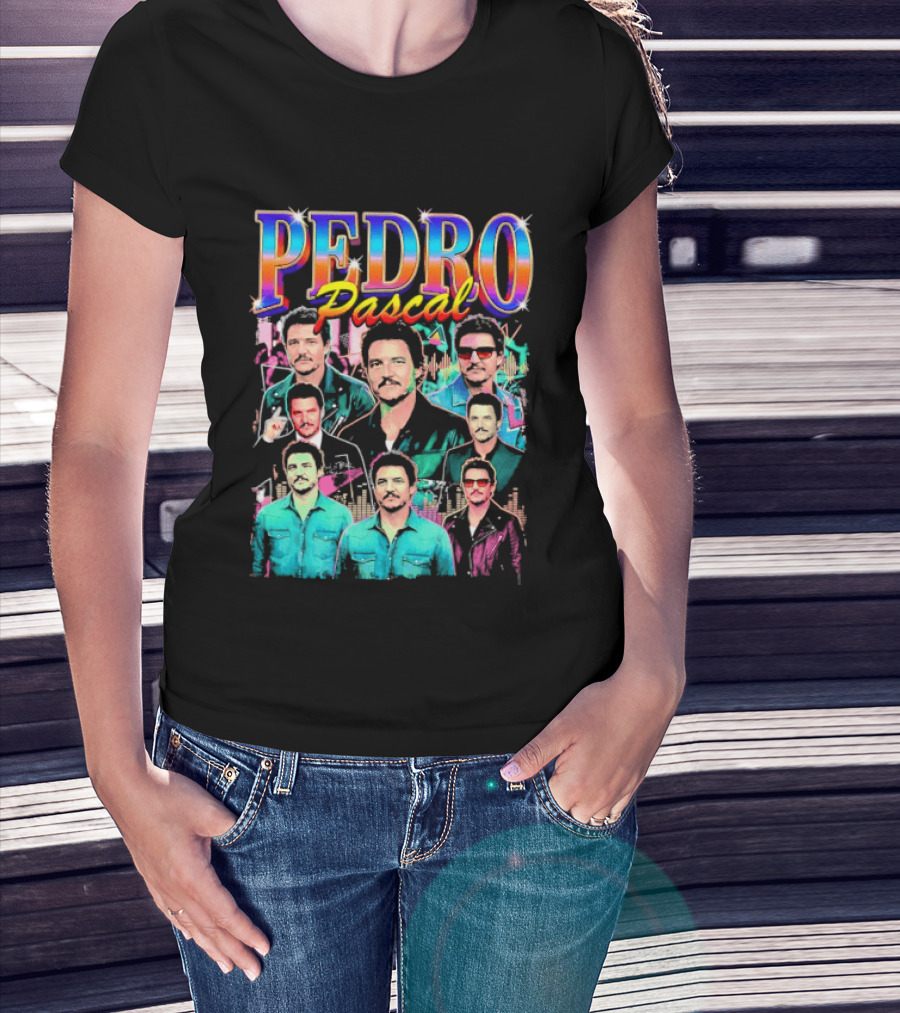 Pedro Pascal Multicolored Collage Actor T-Shirt