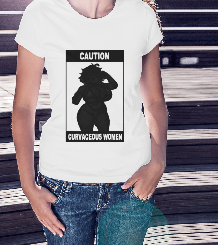 Caution Curvaceous Women 2026 Bold Silhouette Warning T-Shirt