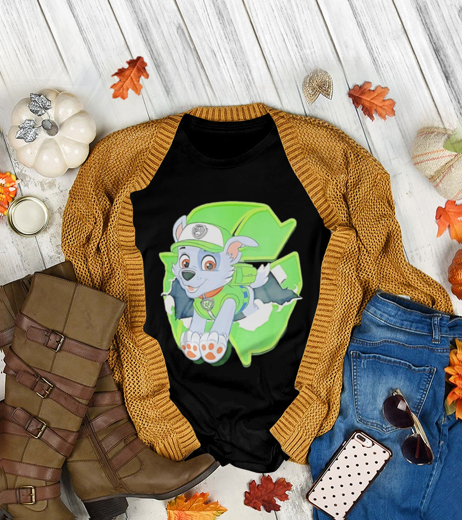 Bought Myself A Rocky Recycle Adventure Paw Patrol Rocky Puppy Patrol Green Eco Friendly T-Shirt