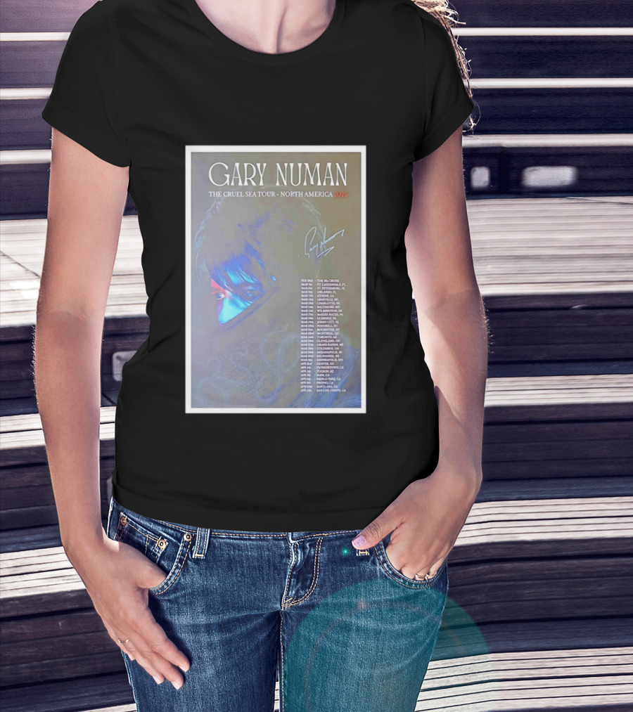 Gary Numan The Cruel Sea Tour North America 2026 Signed T-Shirt