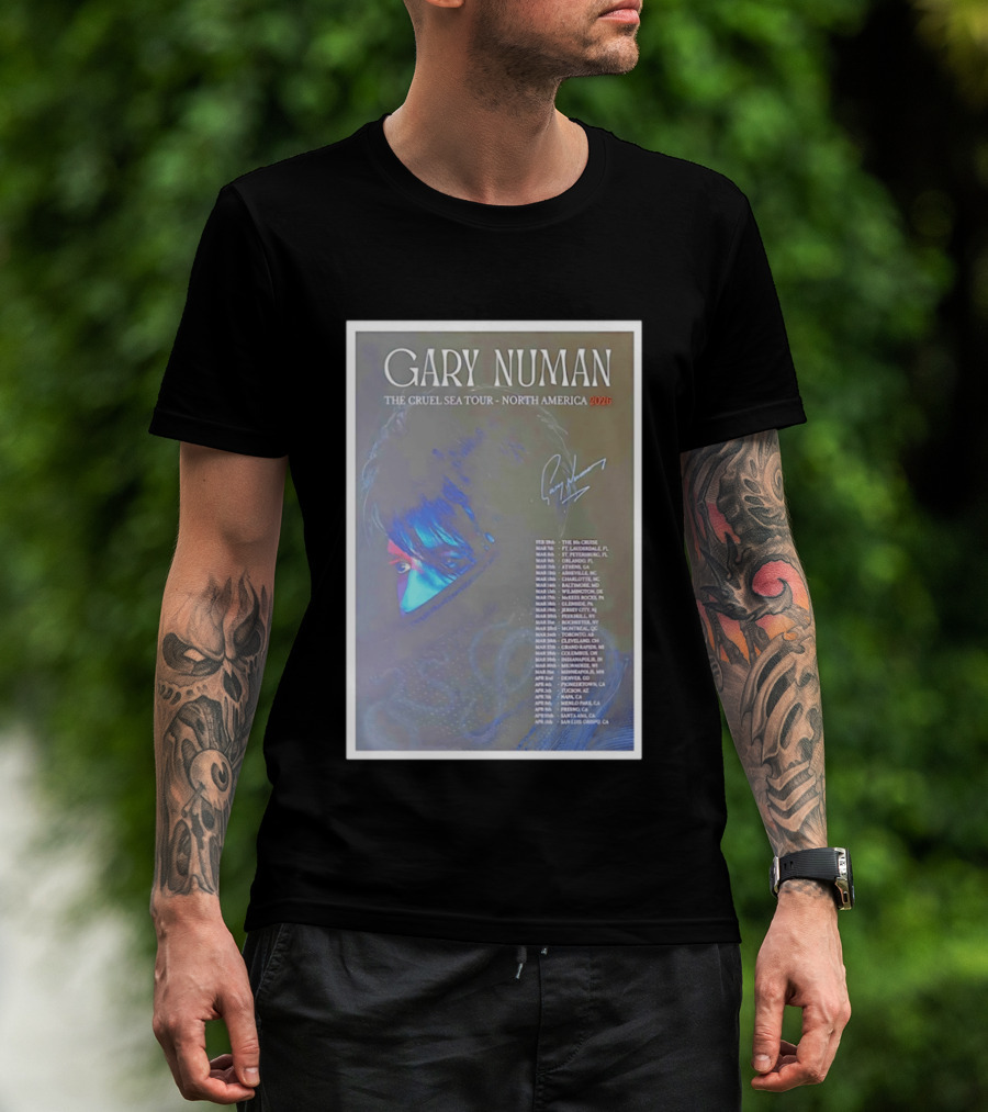 Gary Numan The Cruel Sea Tour North America 2026 Signed T-Shirt