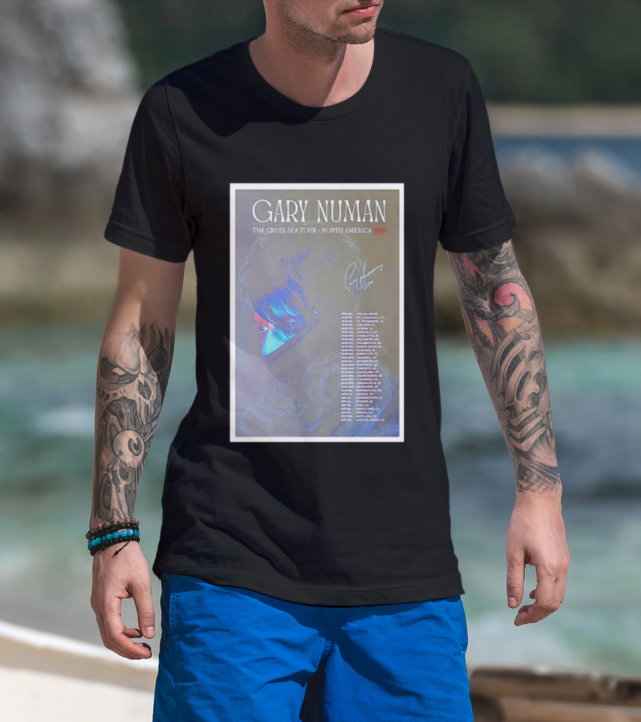 Gary Numan The Cruel Sea Tour North America 2026 Signed T-Shirt