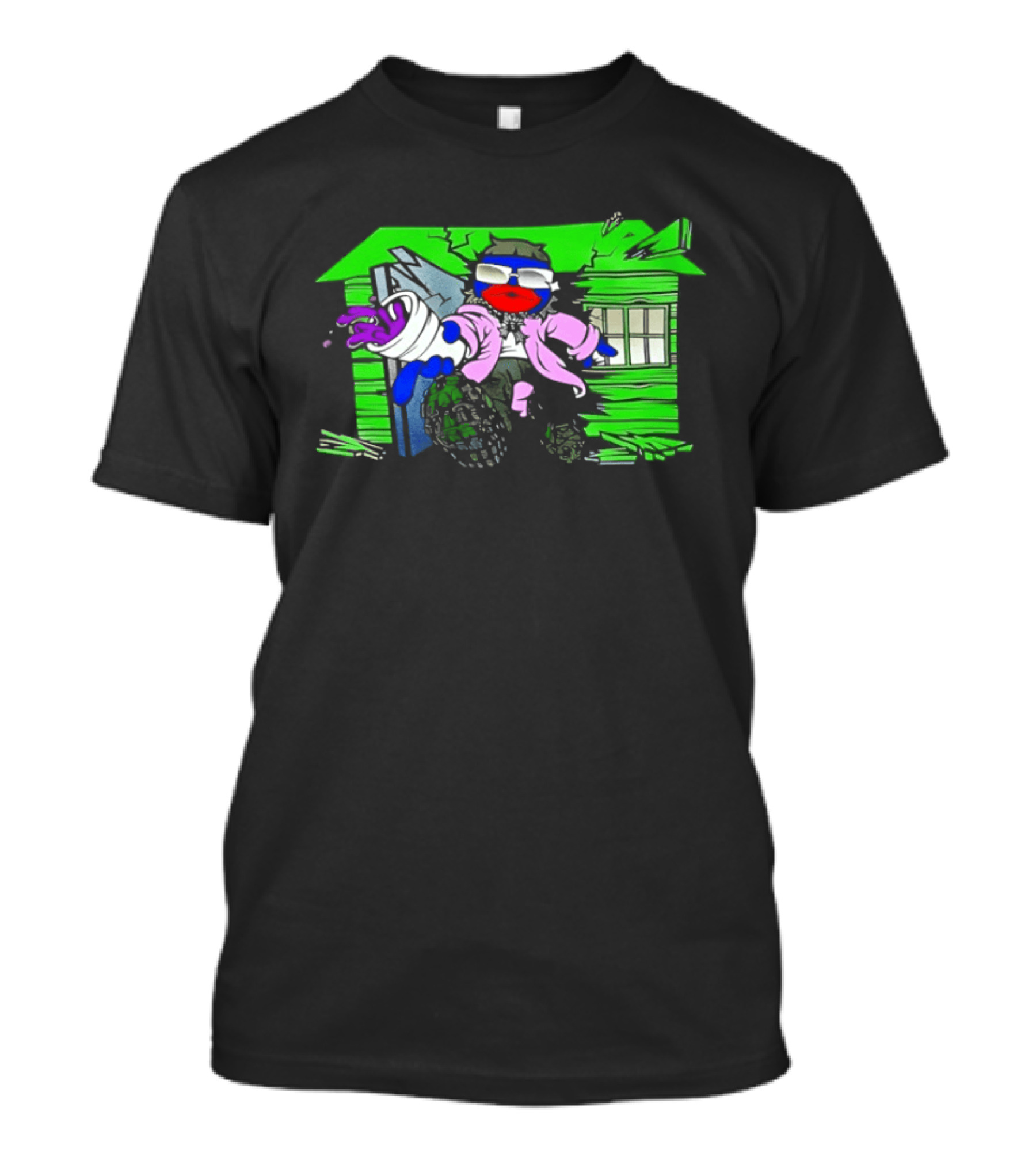 Joeyy Tour NOD Zombie House Neon Paint Splatter T-Shirt