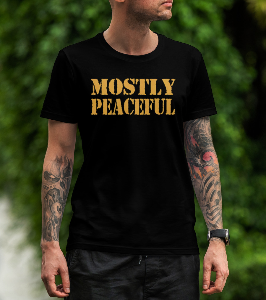 Mostly Peaceful Bold Yellow T-Shirt