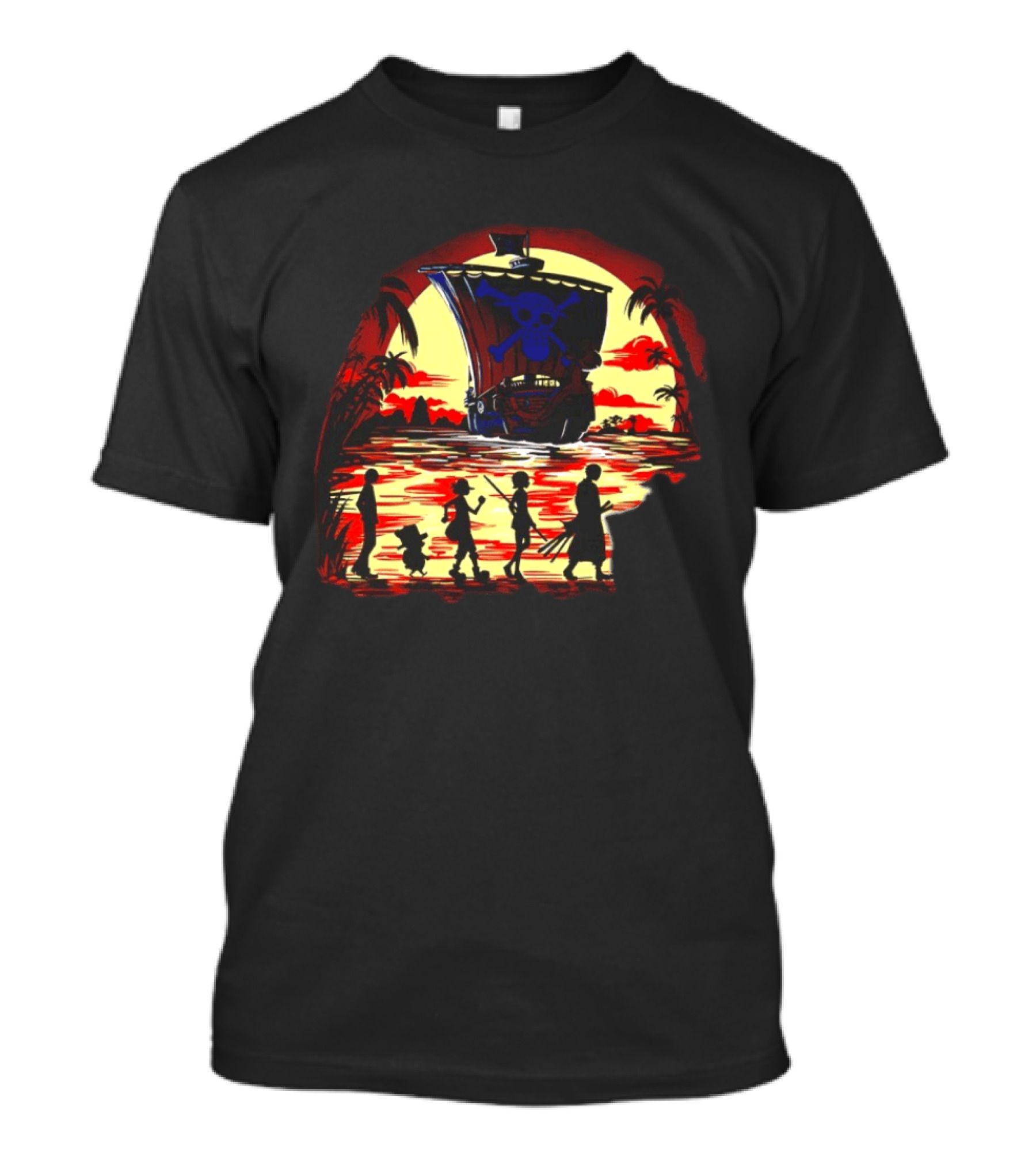 Fellowship Straw Hat Pirates Going Merry Sunset Adventure T-Shirt