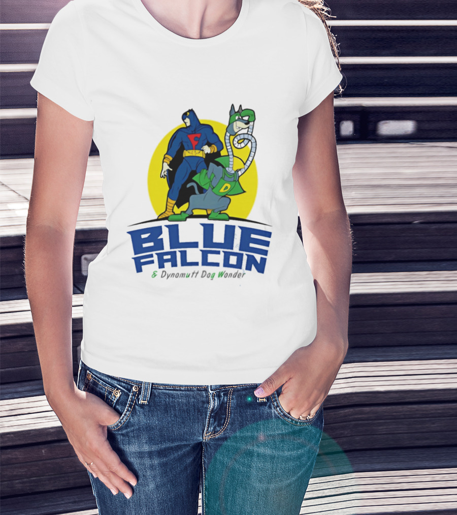 Blue Falcon Dynomutt Dog Wonder Hero Duo Oval T-Shirt