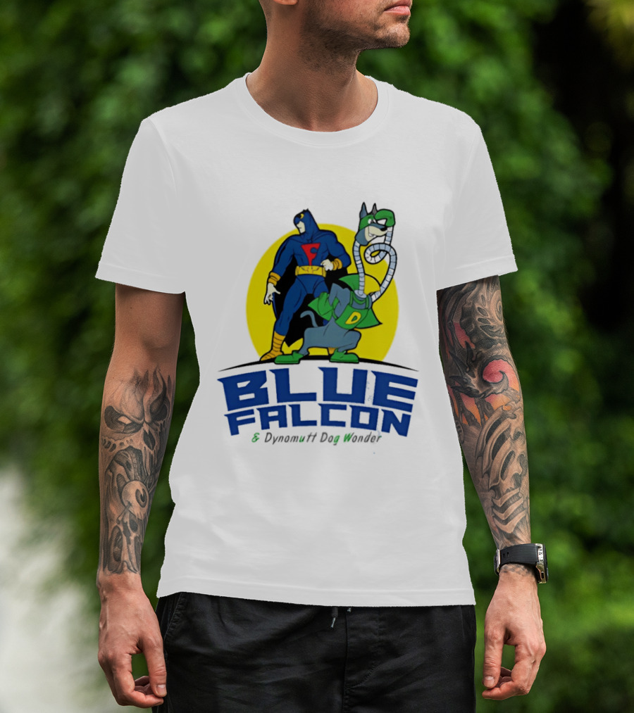 Blue Falcon Dynomutt Dog Wonder Hero Duo Oval T-Shirt