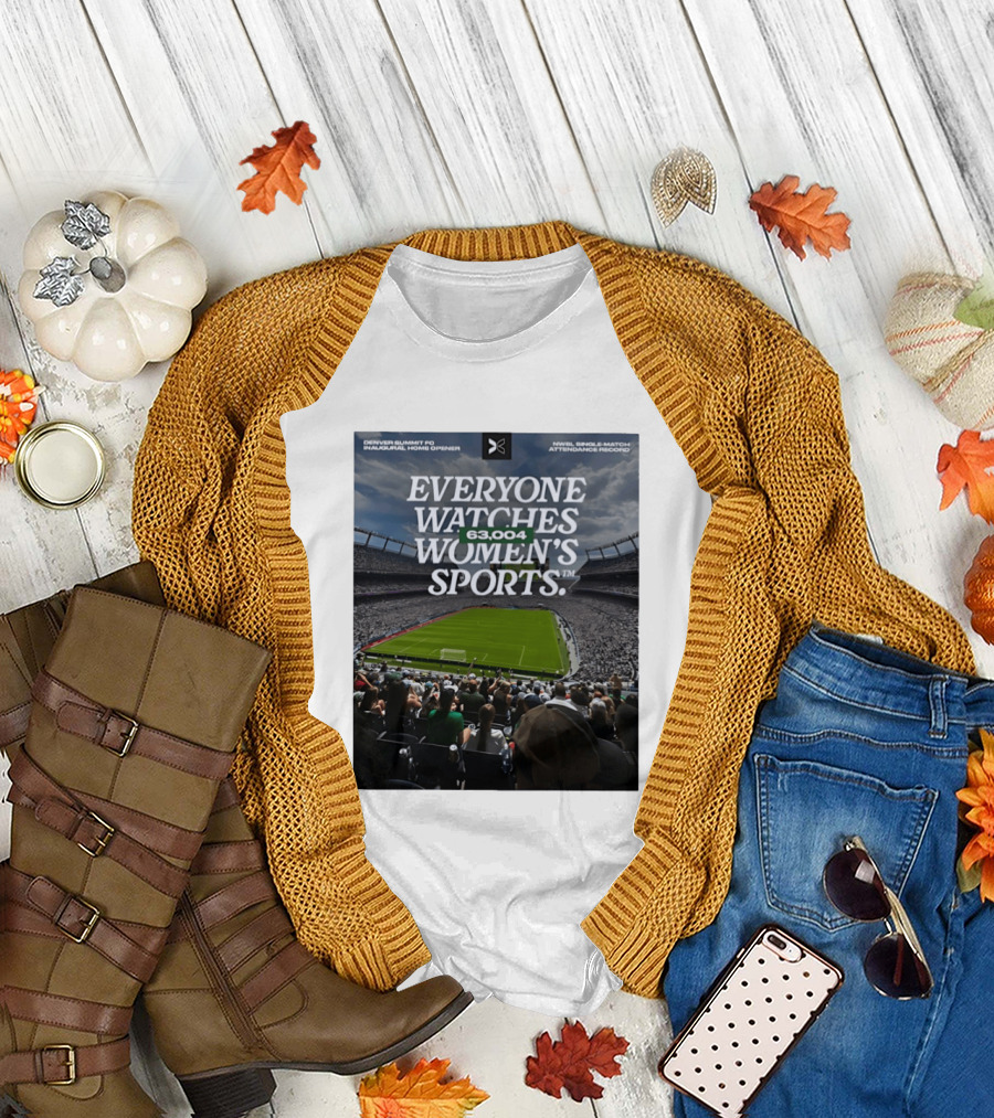 NWBL Single Match Attendance Record Everyone es Women's Sports 63004 Denver Summit FC Inaugural Home Opener T-Shirt