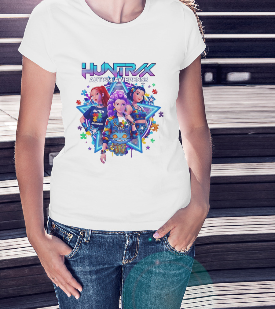 Huntrix Autism Awareness Demon Hunter K Pop Puzzle Star 2026 T-Shirt