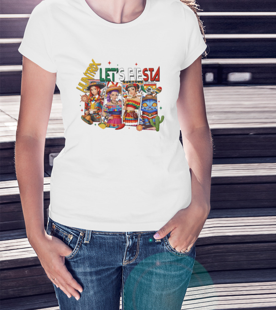 Huntrix Let's Fiesta K Pop Demon Hunter Characters T-Shirt